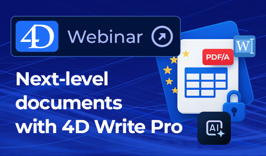 Nuevo webinario sobre 4D Write Pro